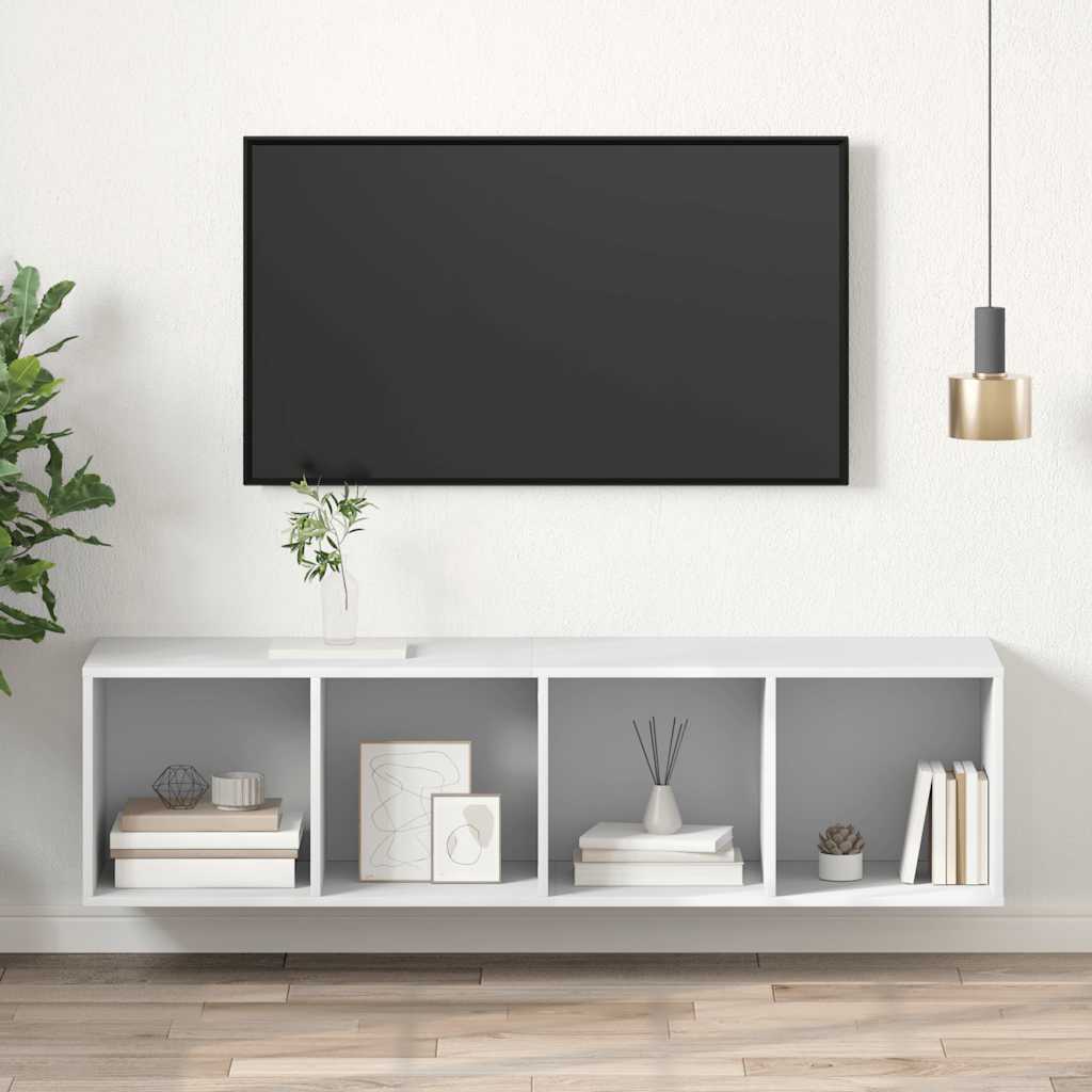 Wall-mounted TV Cabinet White 37x37x142.5 cm Engineered Wood