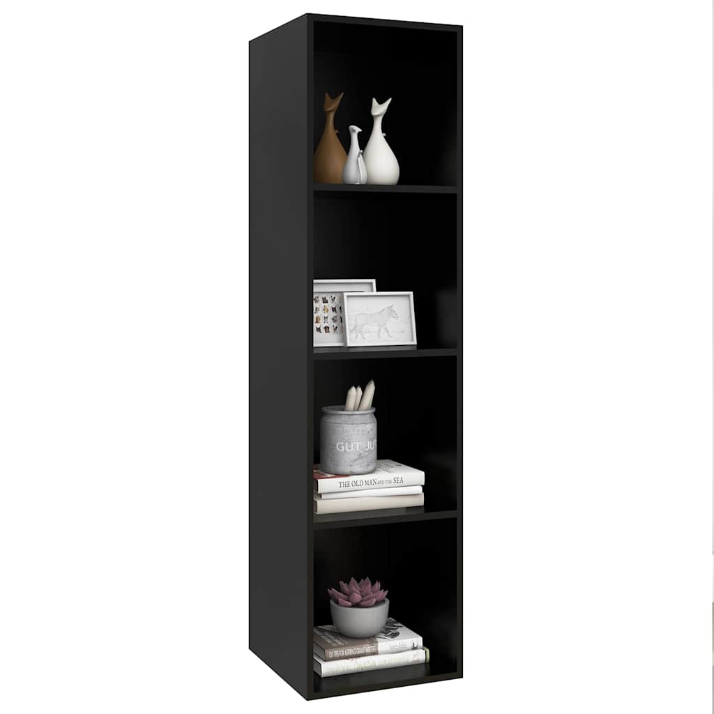 Wall-mounted TV Cabinet Black 37x37x142.5 cm Engineered Wood