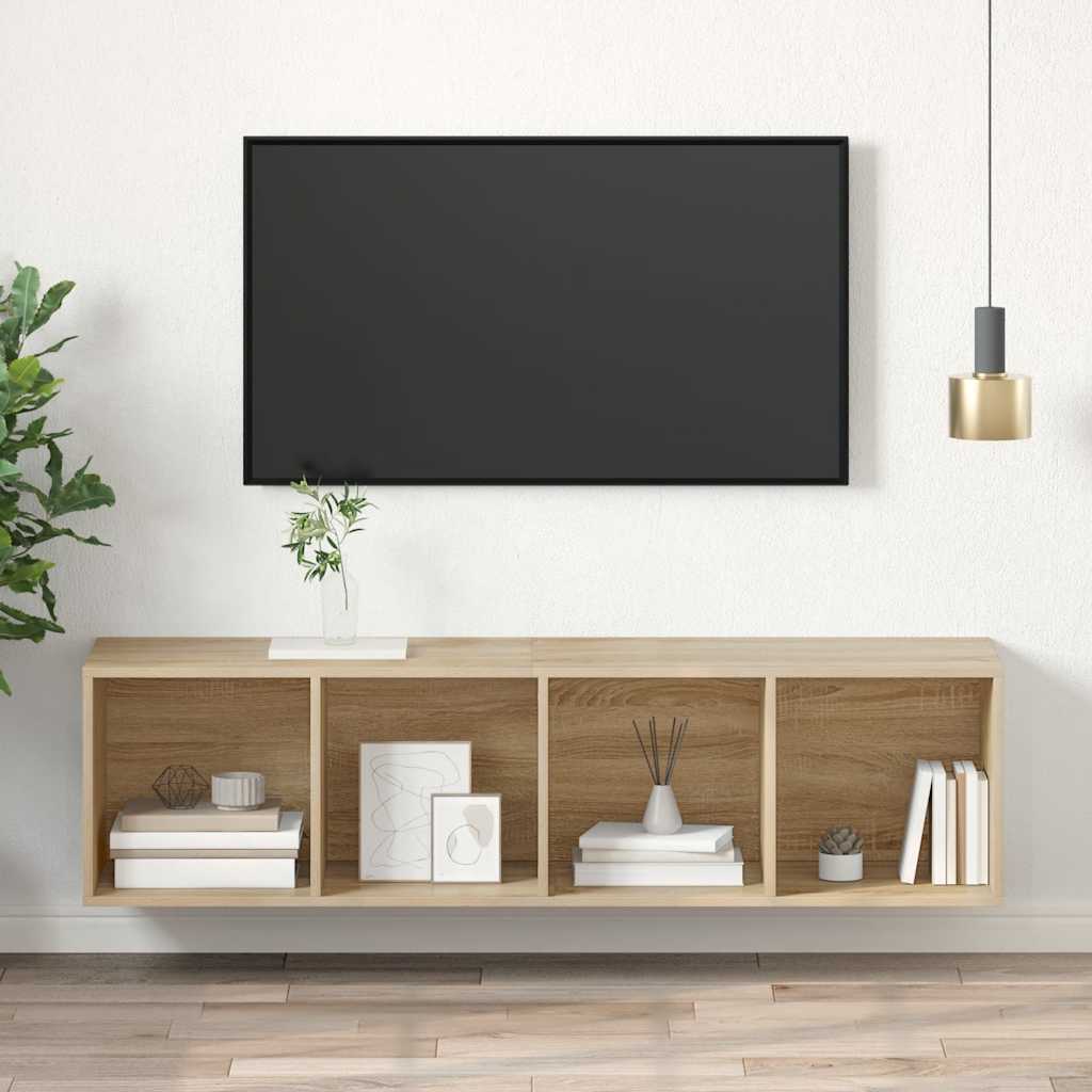 Wall-mounted TV Cabinet Sonoma Oak 37x37x142.5 cm Engineered Wood