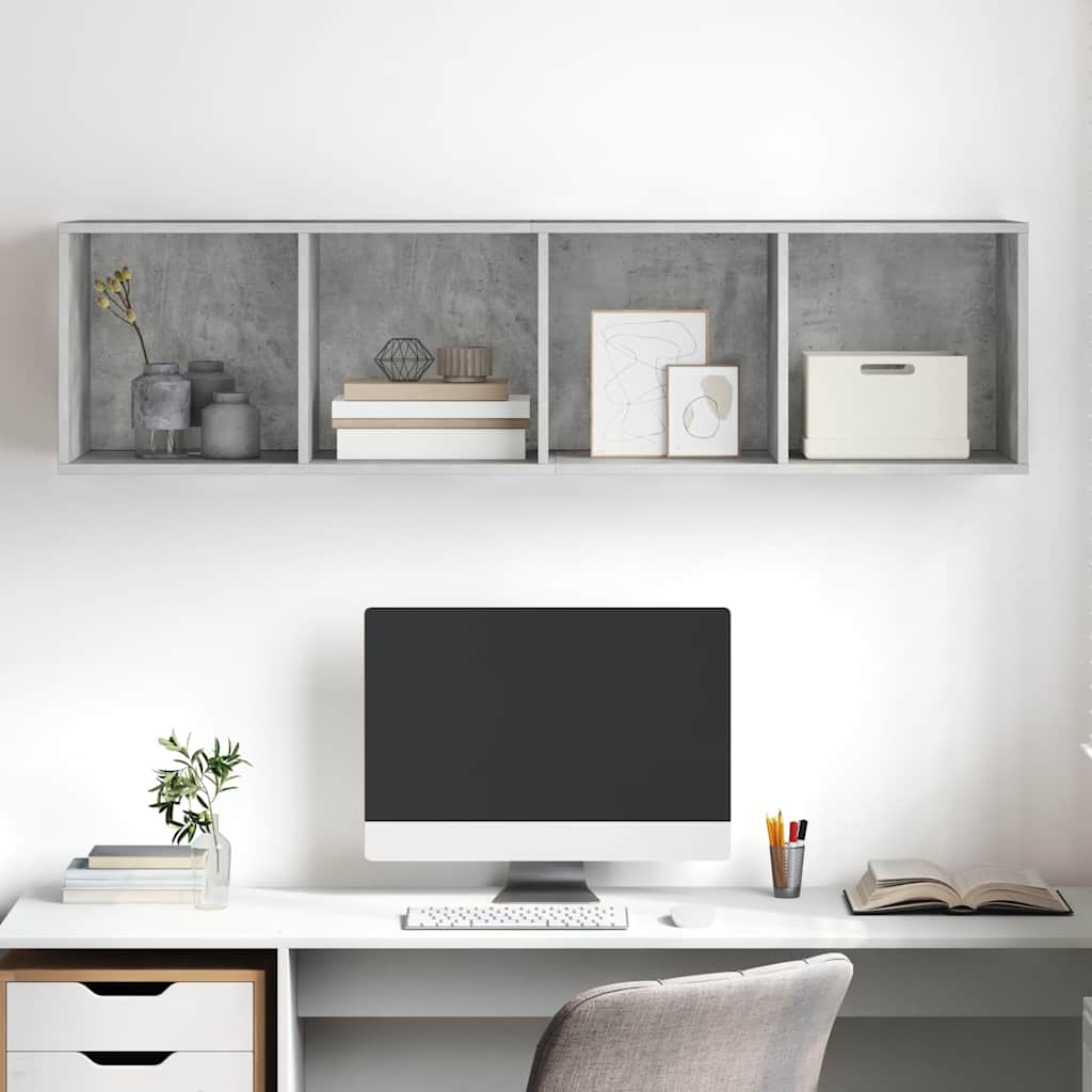 Wall-mounted TV Cabinet Concrete Grey 37x37x142.5 cm Engineered Wood