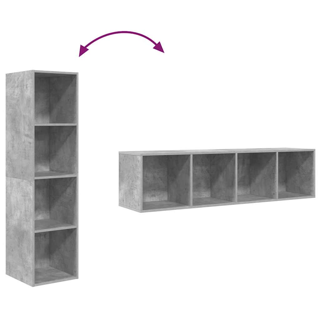 Wall-mounted TV Cabinet Concrete Grey 37x37x142.5 cm Engineered Wood