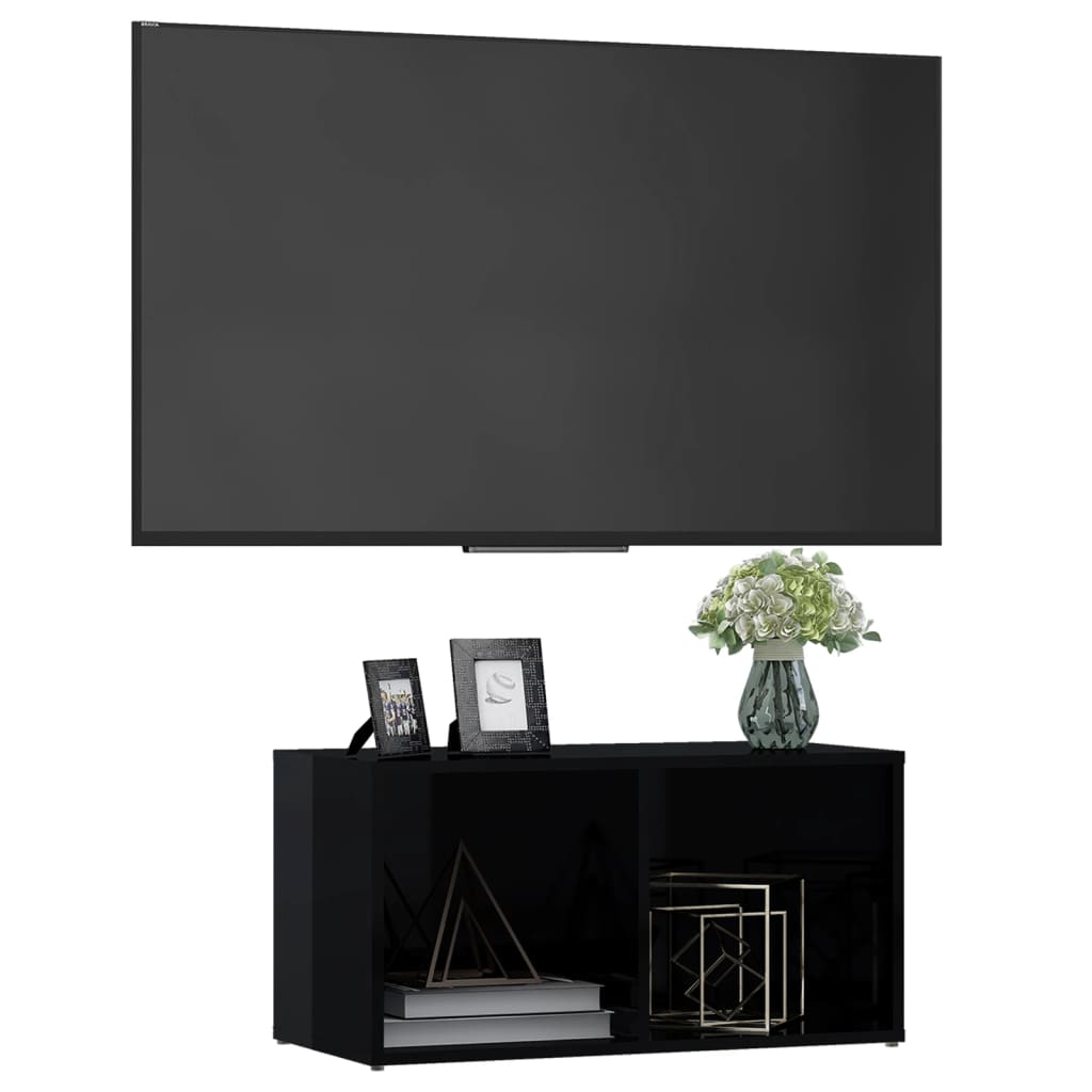 TV Cabinet High Gloss Black 72x35x36.5 cm Engineered Wood