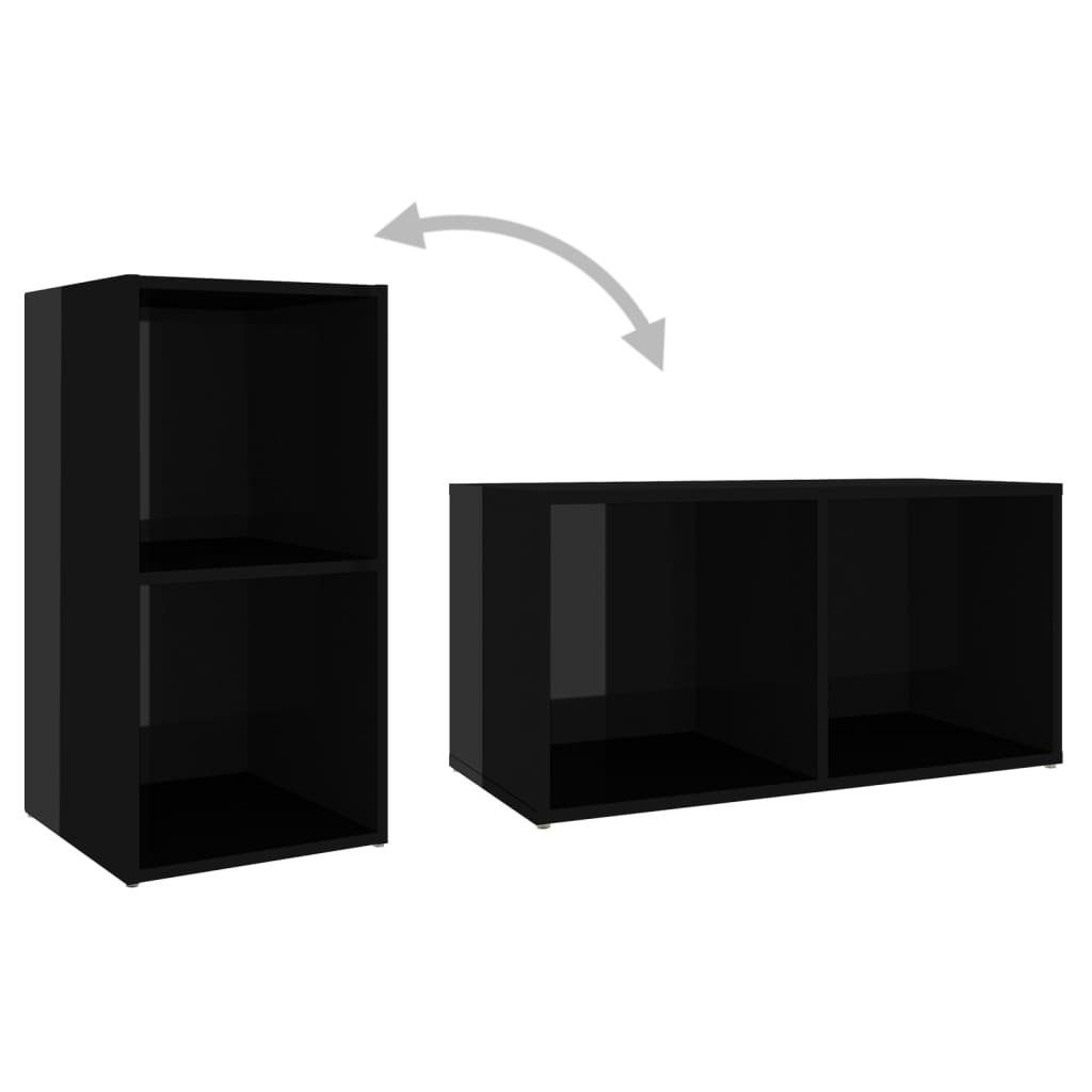 TV Cabinet High Gloss Black 72x35x36.5 cm Engineered Wood