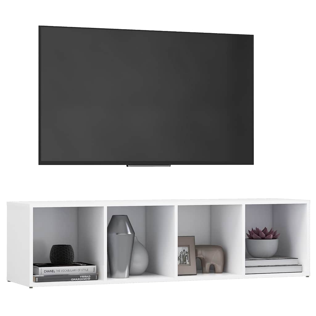 TV Cabinet White 142.5x35x36.5 cm Engineered Wood