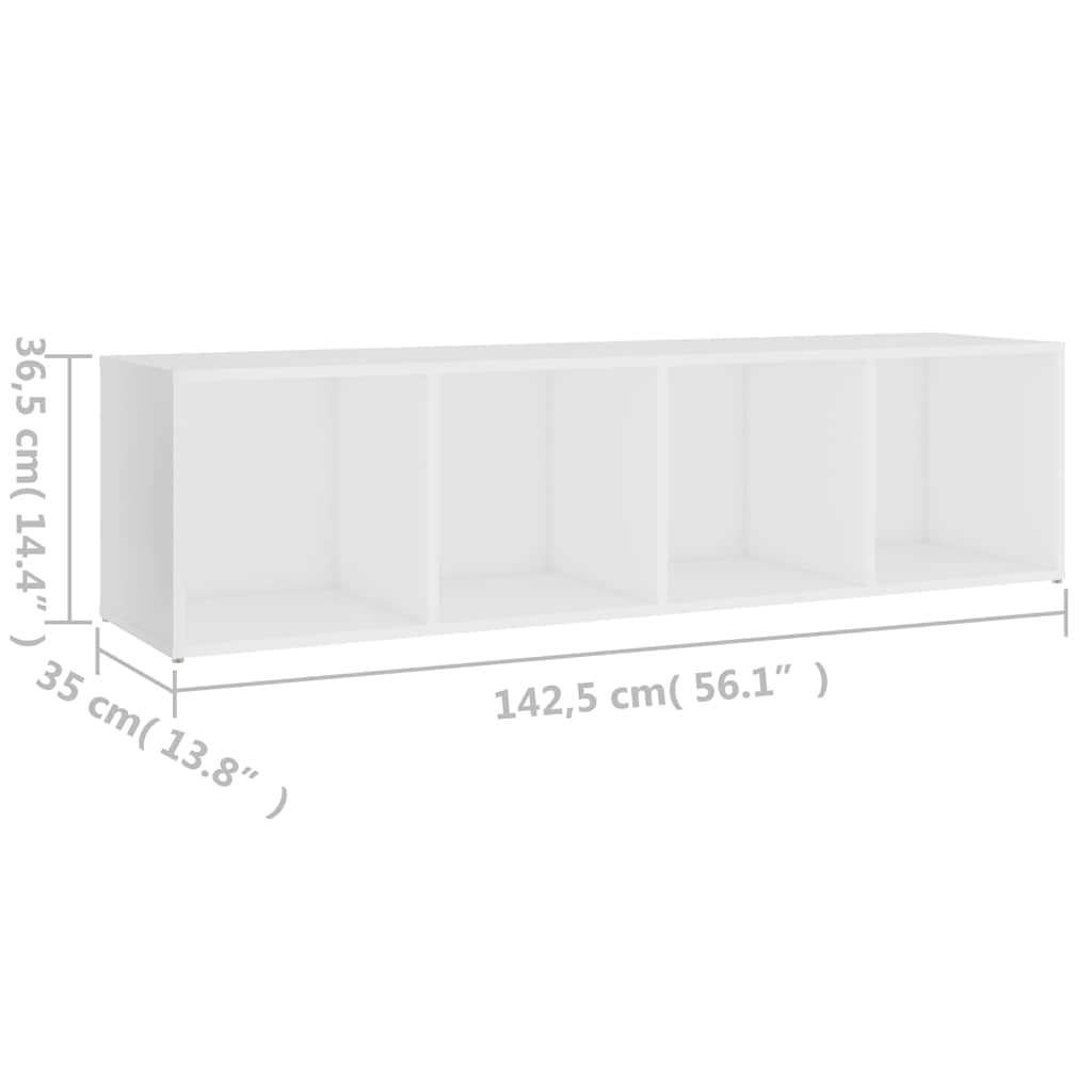 TV Cabinet White 142.5x35x36.5 cm Engineered Wood