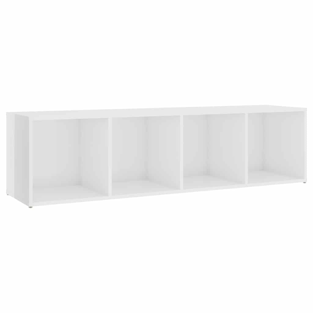 TV Cabinet High Gloss White 142.5x35x36.5 cm Engineered Wood