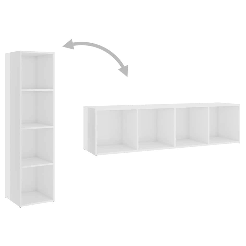 TV Cabinet High Gloss White 142.5x35x36.5 cm Engineered Wood