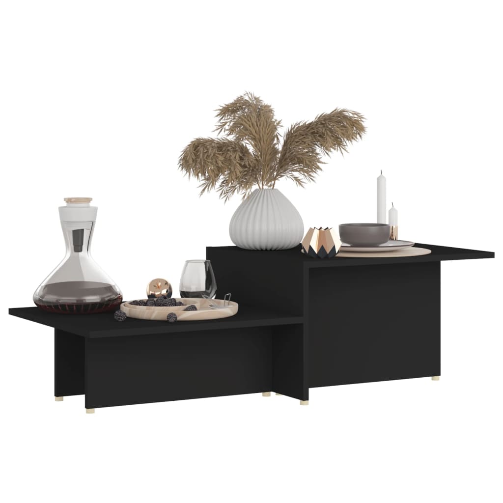 Coffee Table Black 111.5x50x33 cm Engineered Wood