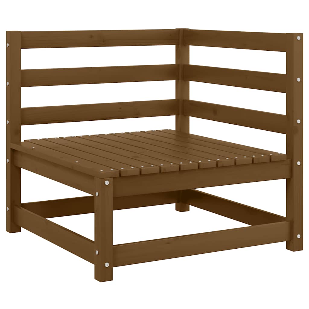 Garden Corner Sofa Honey Brown Solid Pinewood