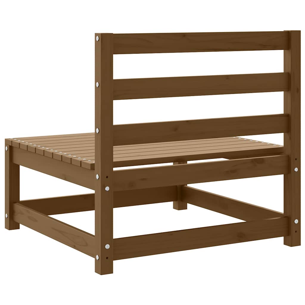Garden Middle Sofas 2 pcs Honey Brown Solid Pinewood