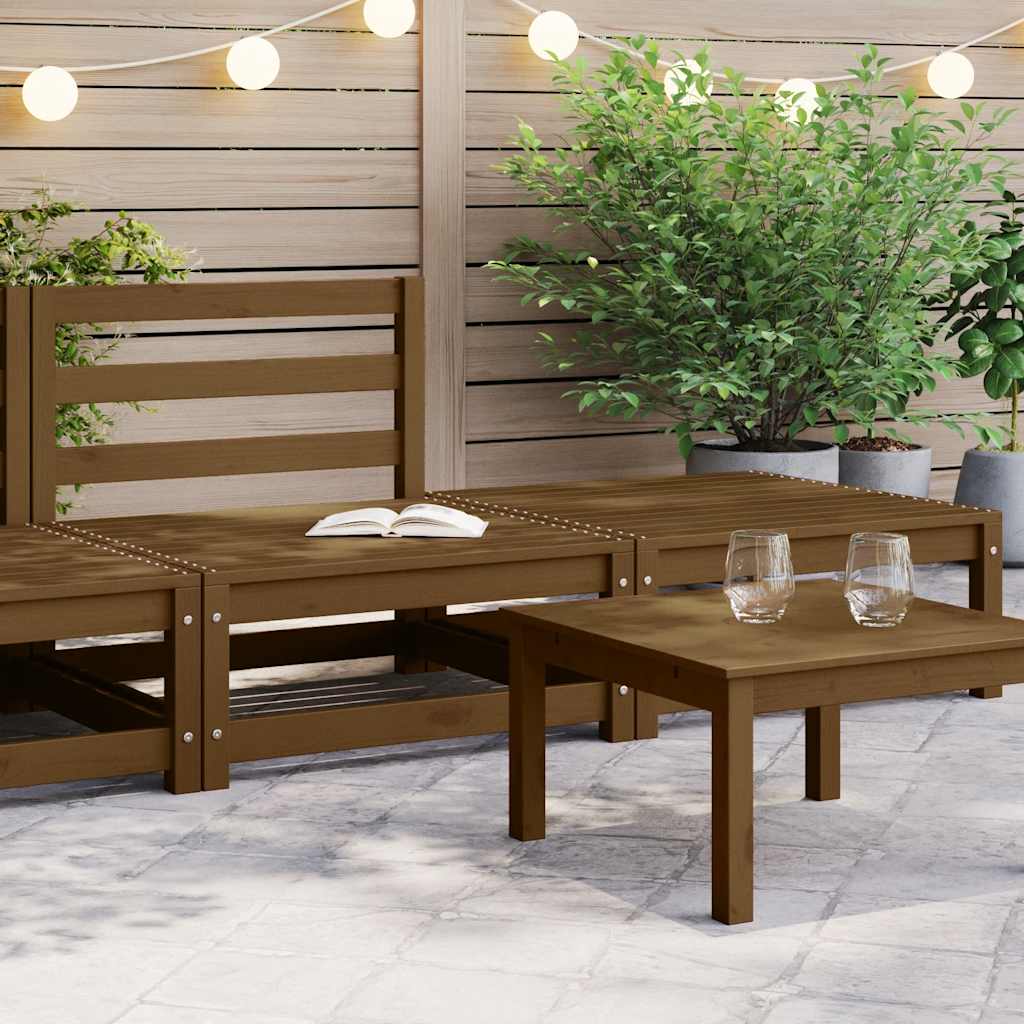 2 Piece Garden Lounge Set Honey Brown Solid Pinewood