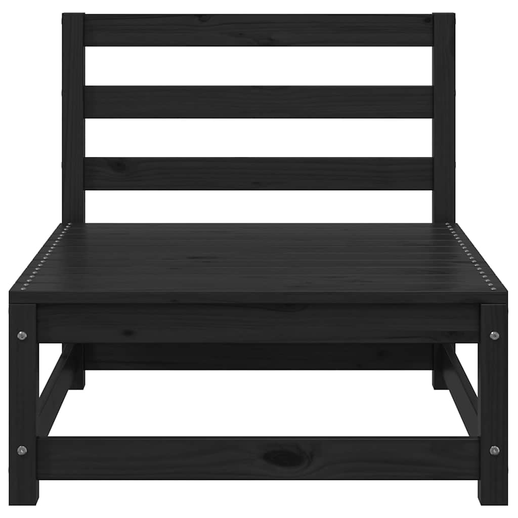 3 Piece Garden Lounge Set Black Solid Pinewood
