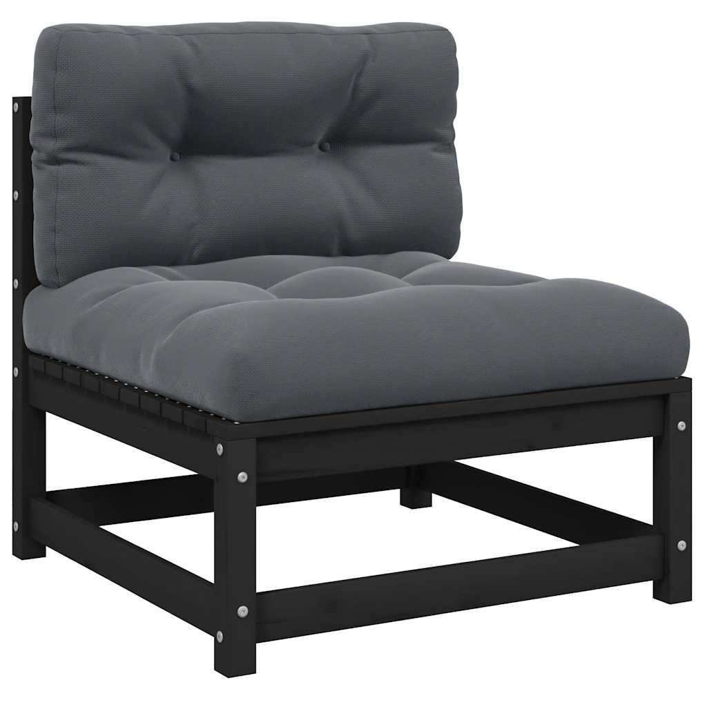 Garden Middle Sofa with Anthracite Cushions Solid Pinewood