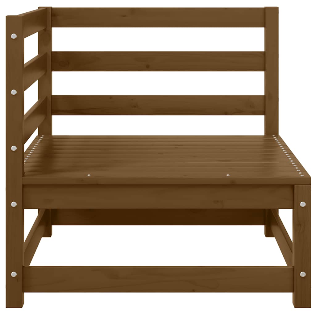 Garden 2-Seater Sofa with Cushions Honey Brown Solid Pinewood
