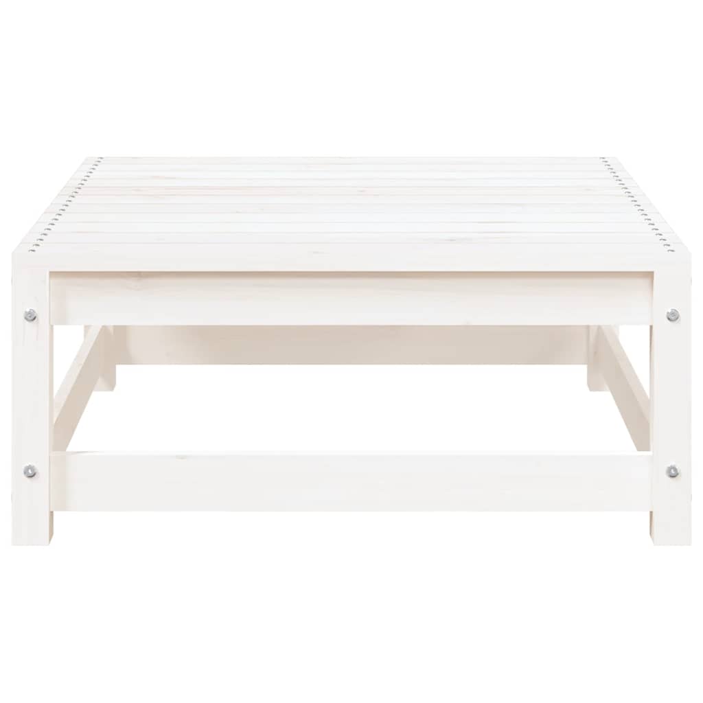 Garden Footstools with Cushions 2 pcs White Solid Pinewood