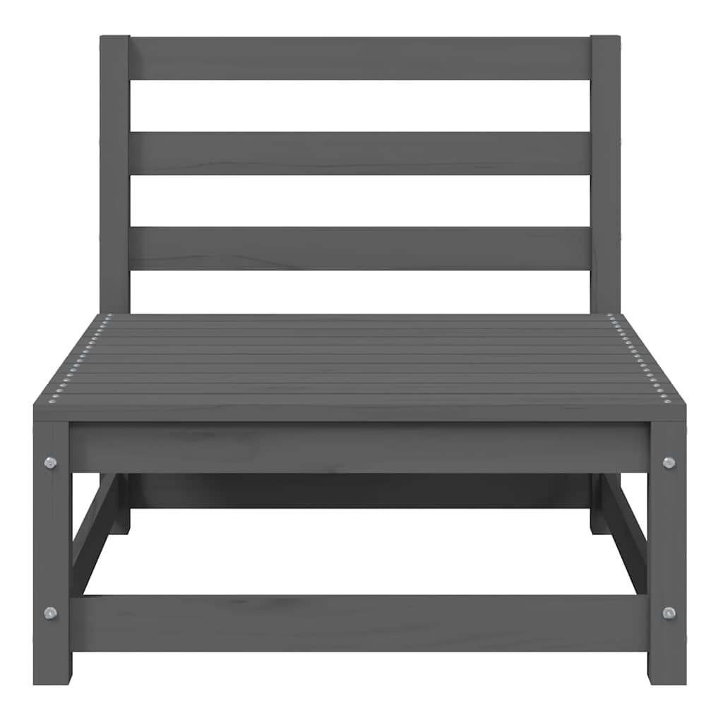 3 Piece Garden Lounge Set with Cushions Grey Solid Pinewood