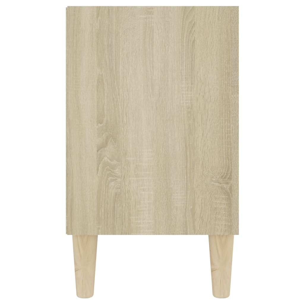TV Cabinet with Solid Wood Legs Sonoma Oak 103.5x30x50 cm