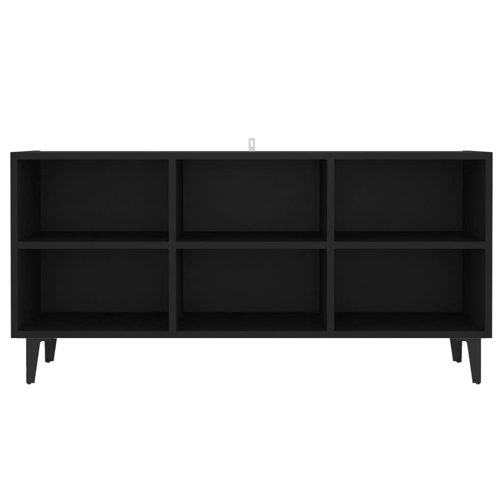 TV Cabinet with Metal Legs Black 103.5x30x50 cm