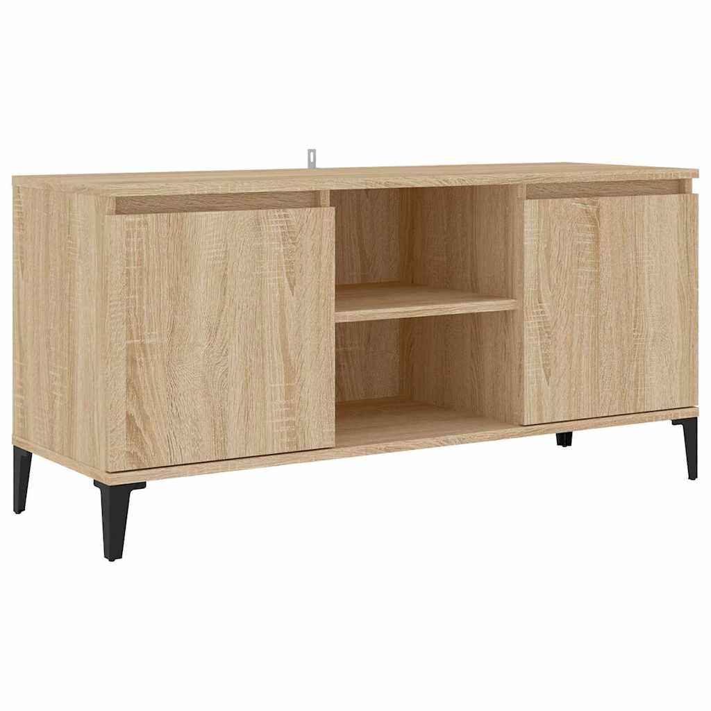 TV Cabinet with Metal Legs Sonoma Oak 103.5x35x50 cm