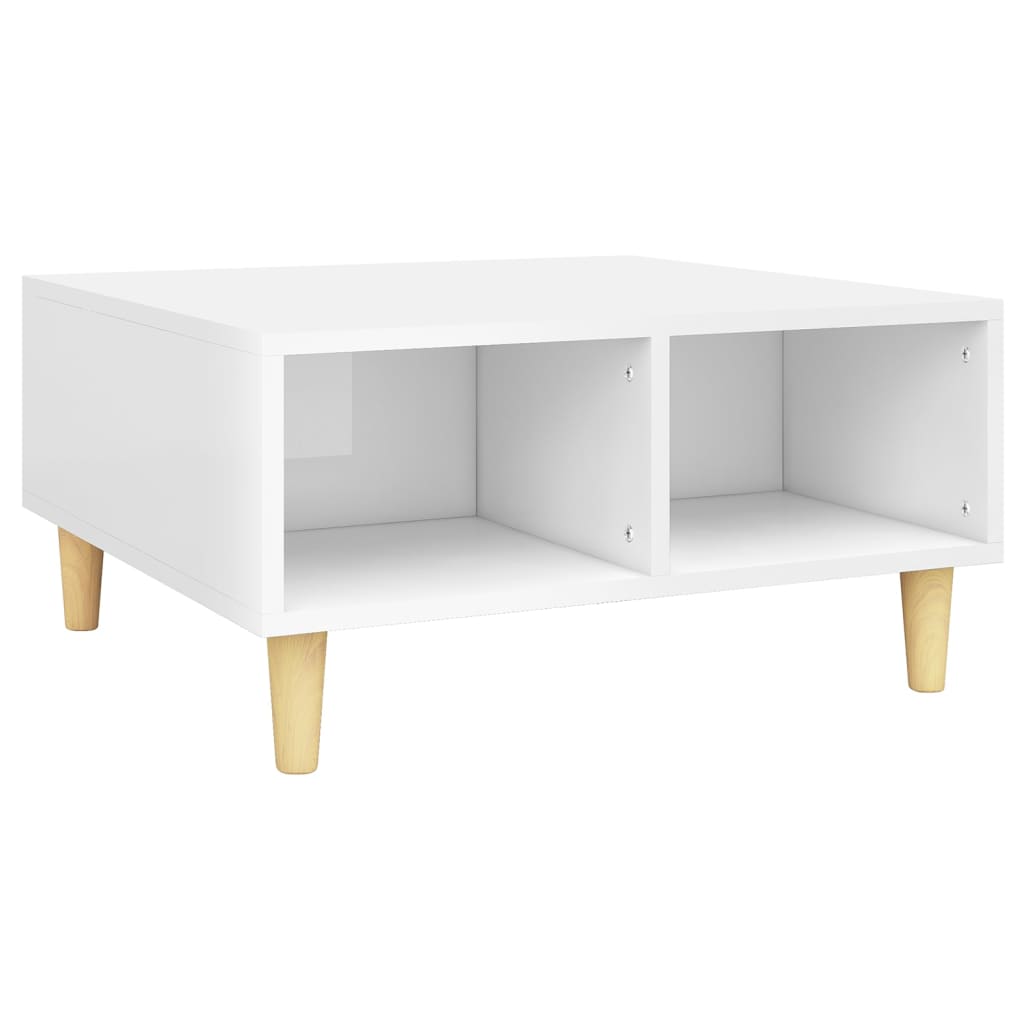 Coffee Table High Gloss White 60x60x30 cm Engineered Wood
