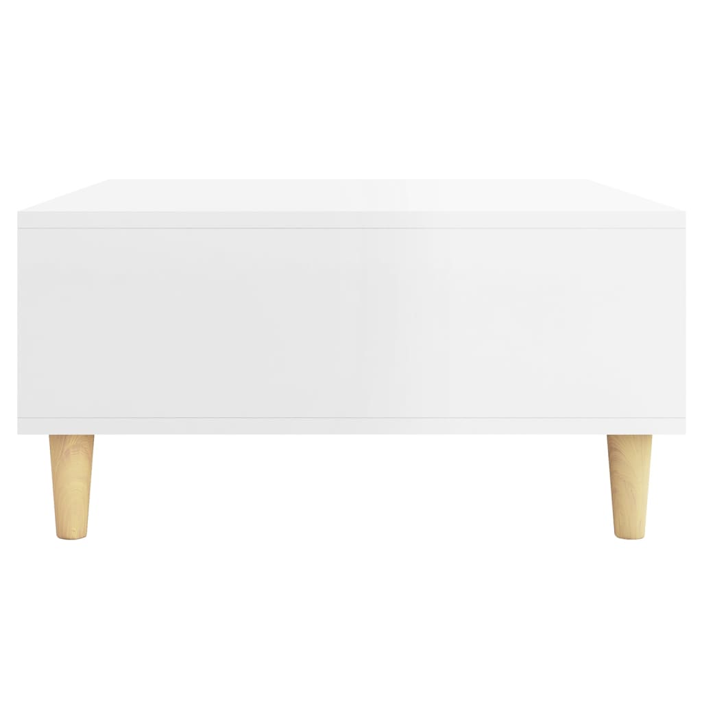 Coffee Table High Gloss White 60x60x30 cm Engineered Wood