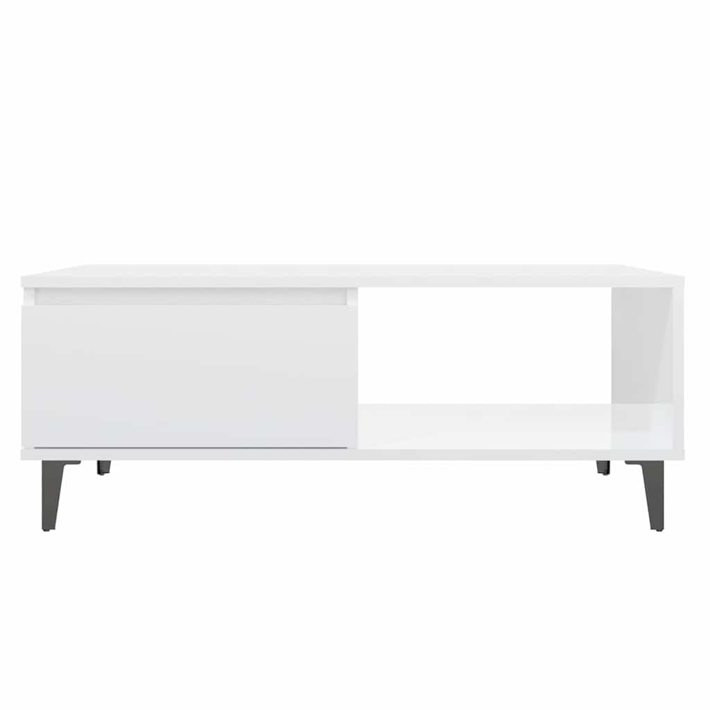 Coffee Table High Gloss White 90x60x35 cm Engineered Wood