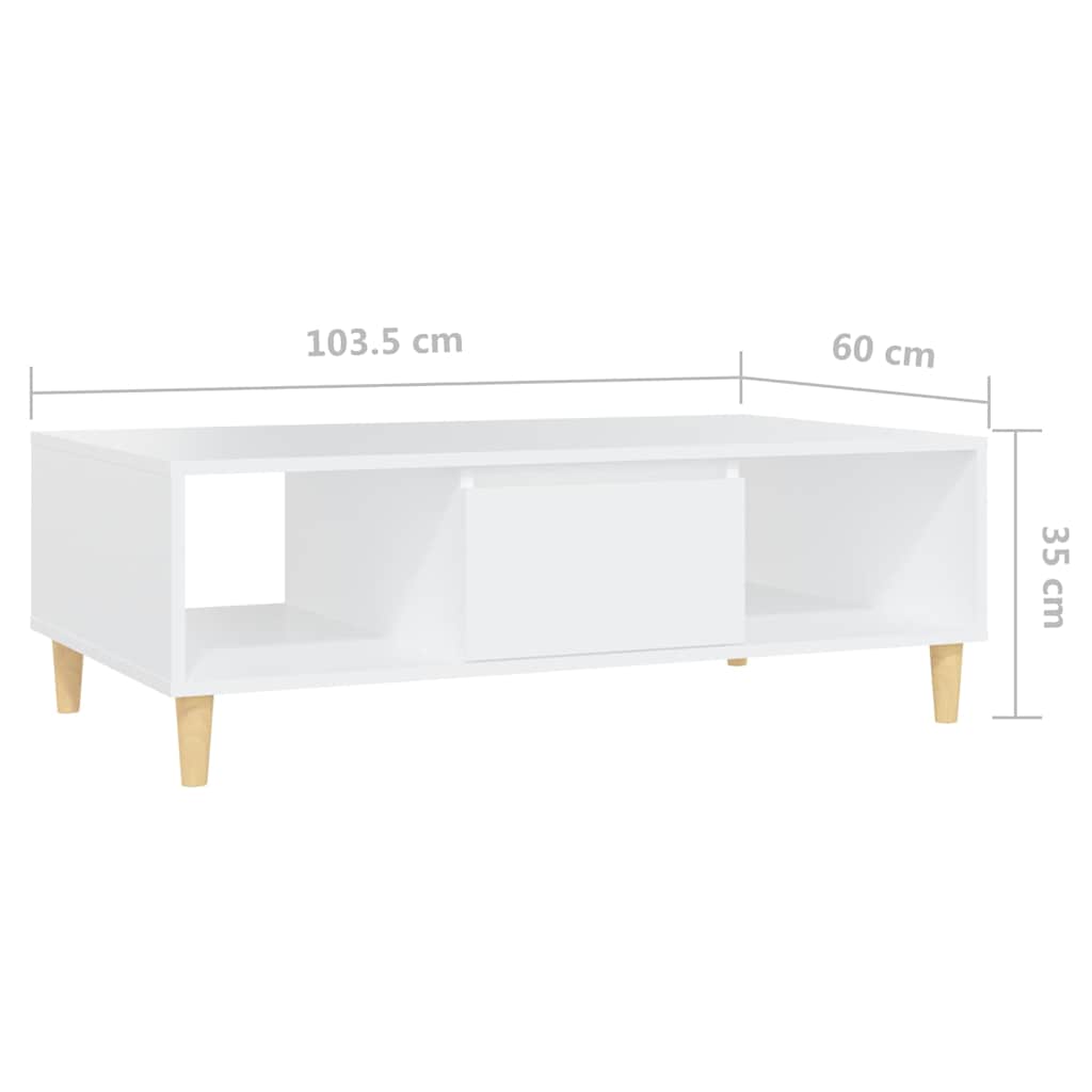 Coffee Table White 103.5x60x35cm Engineered Wood