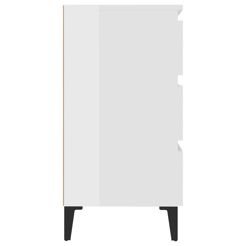 Sideboard High Gloss White 60x35x69 cm Engineered Wood
