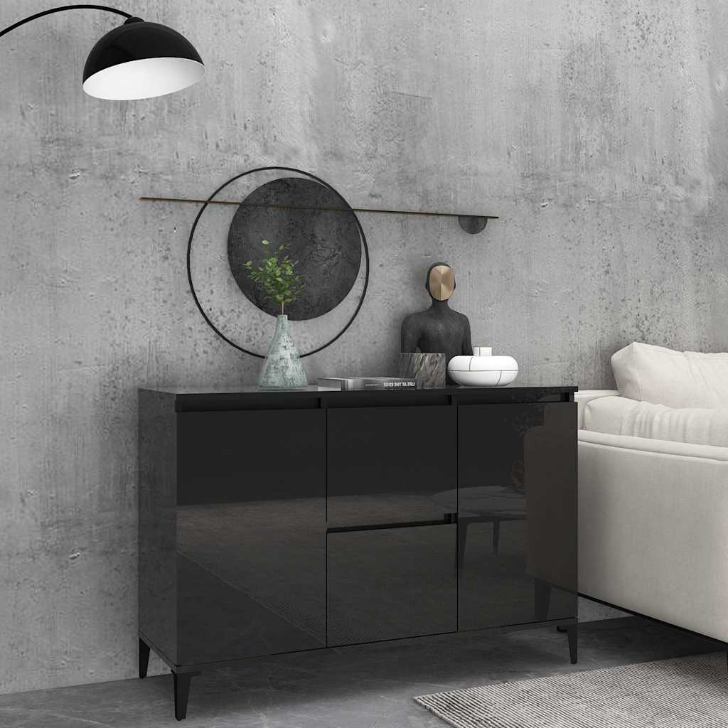 Sideboard High Gloss Black 104x35x70 cm Engineered Wood