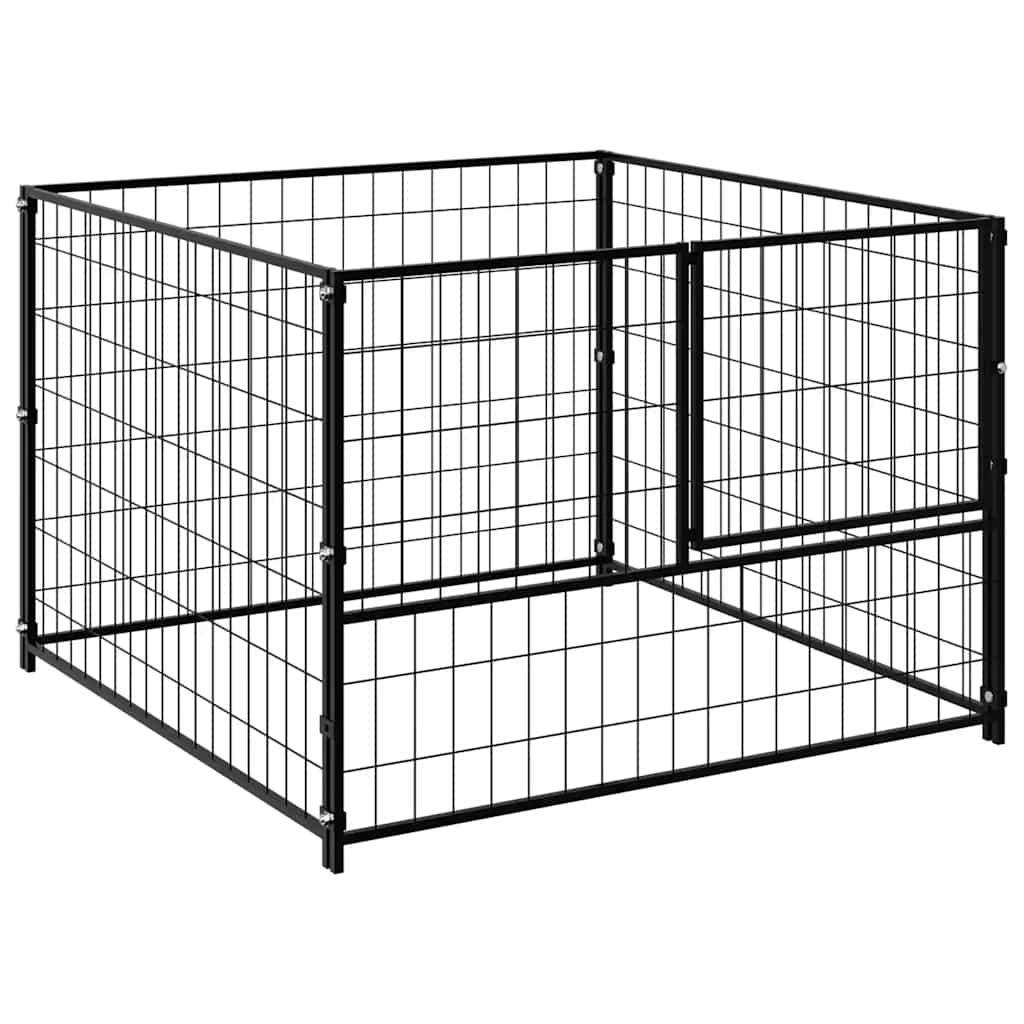Dog Kennel Black 100x100x70 cm Steel