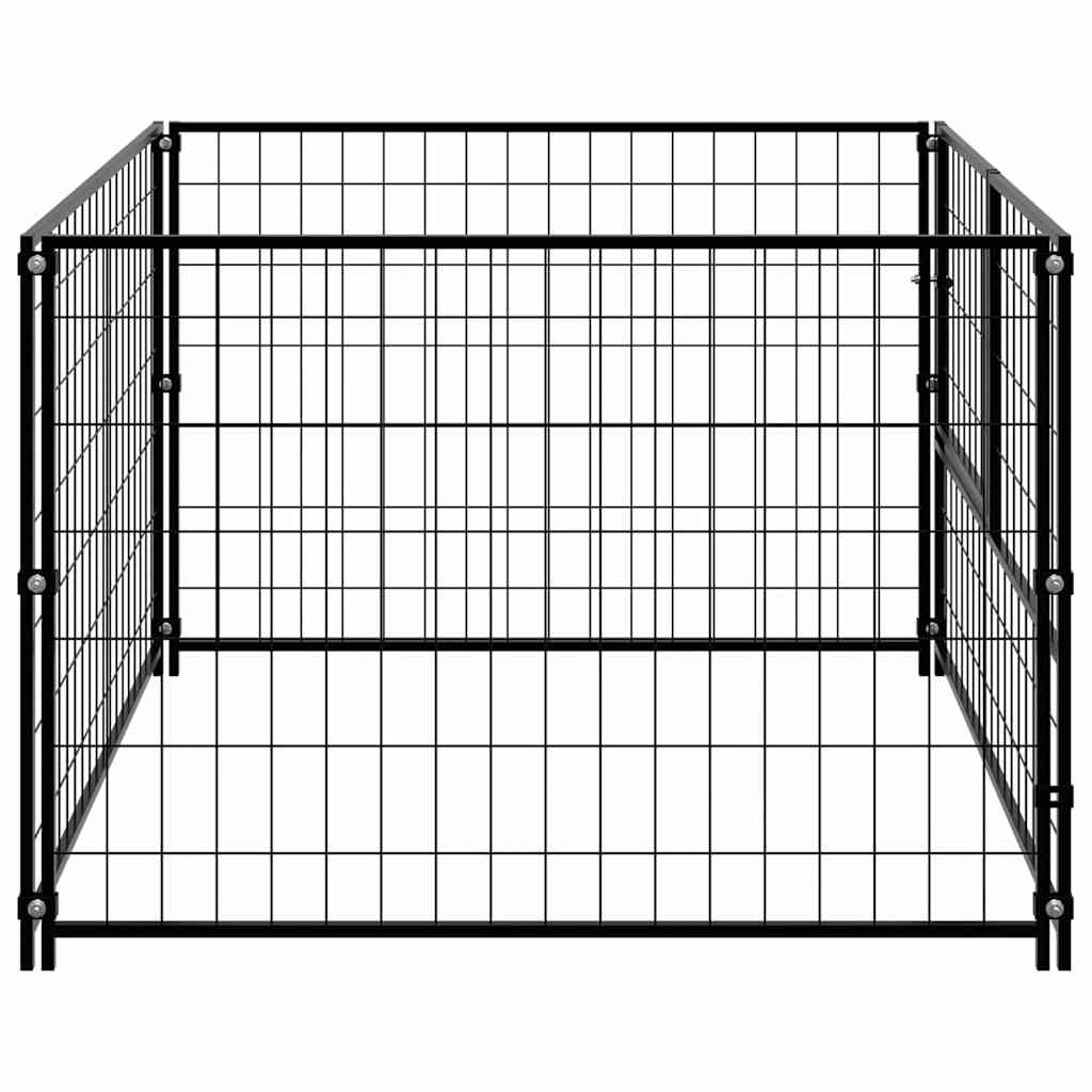 Dog Kennel Black 100x100x70 cm Steel