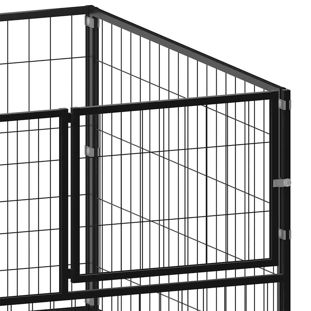 Dog Kennel Black 300x100x70 cm Steel