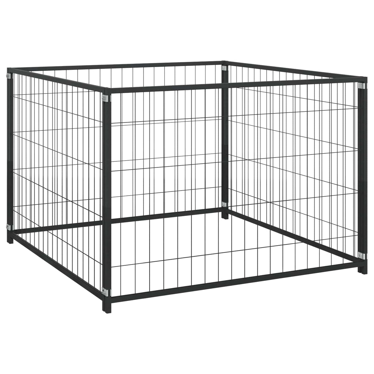 Dog Kennel Black 300x100x70 cm Steel