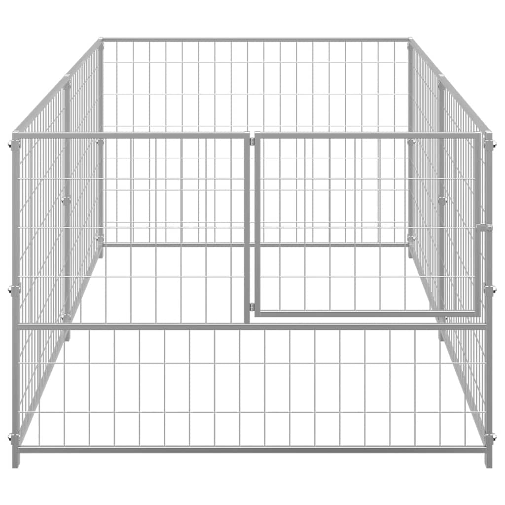Dog Kennel Silver 200x100x70 cm Steel