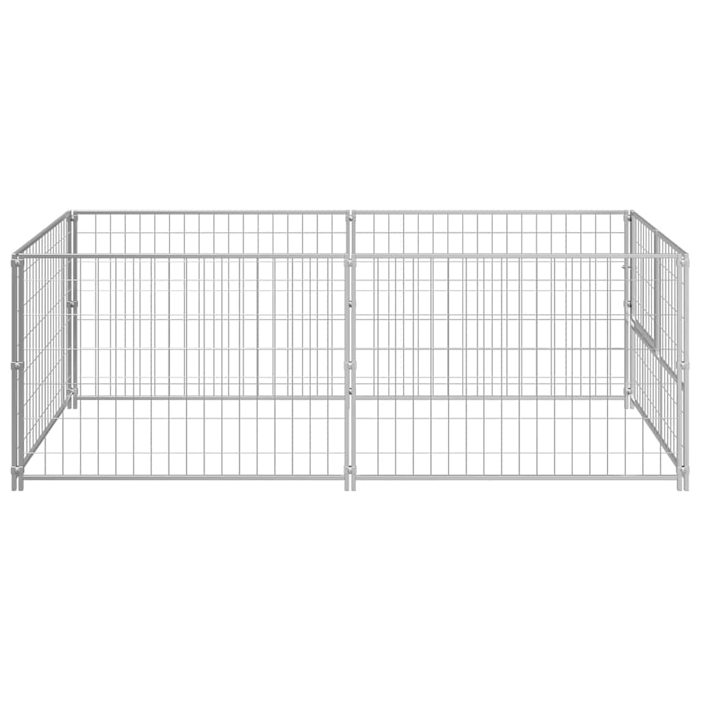 Dog Kennel Silver 200x100x70 cm Steel