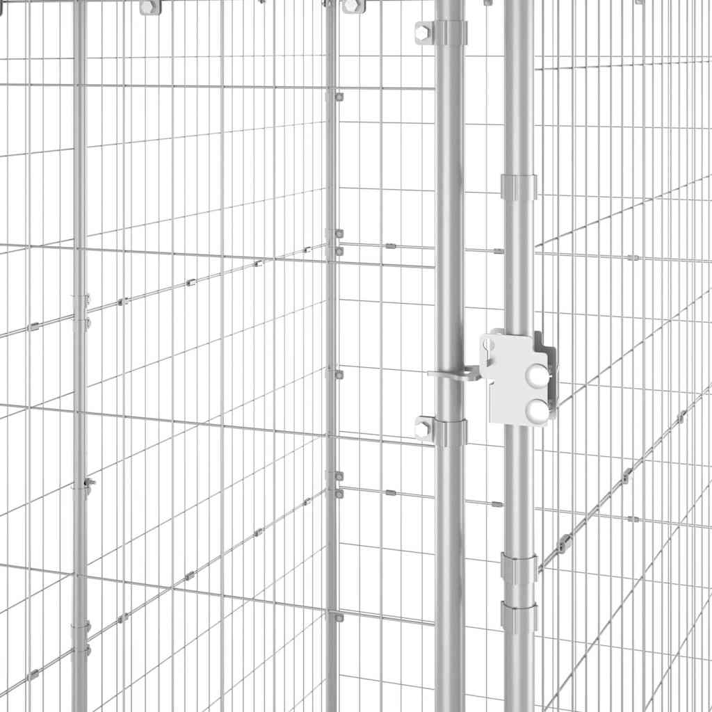 Outdoor Dog Kennel Galvanised Steel with Roof 110x220x180 cm
