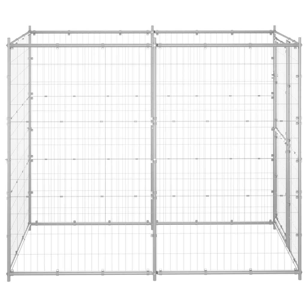 Outdoor Dog Kennel Galvanised Steel 110x220x180 cm