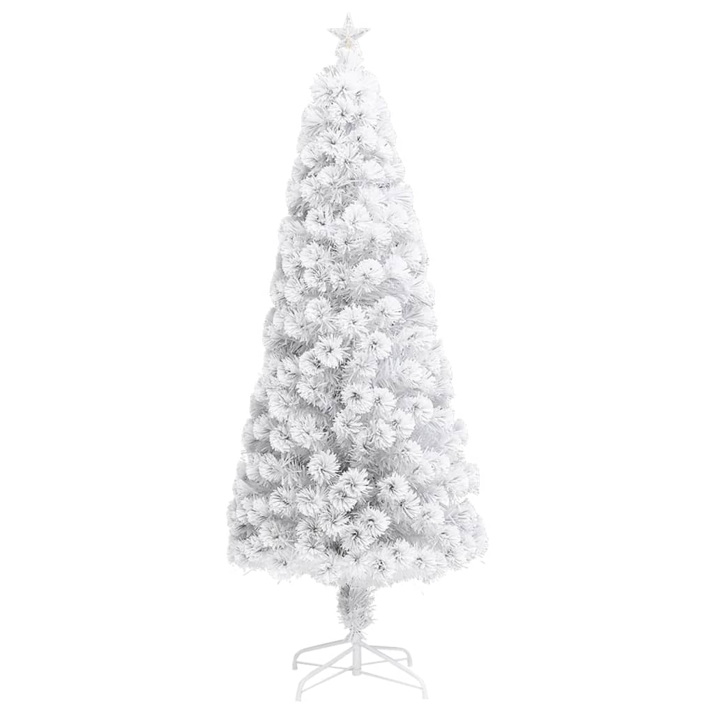 Artificial Pre-lit Christmas Tree White 240 cm Fibre Optic