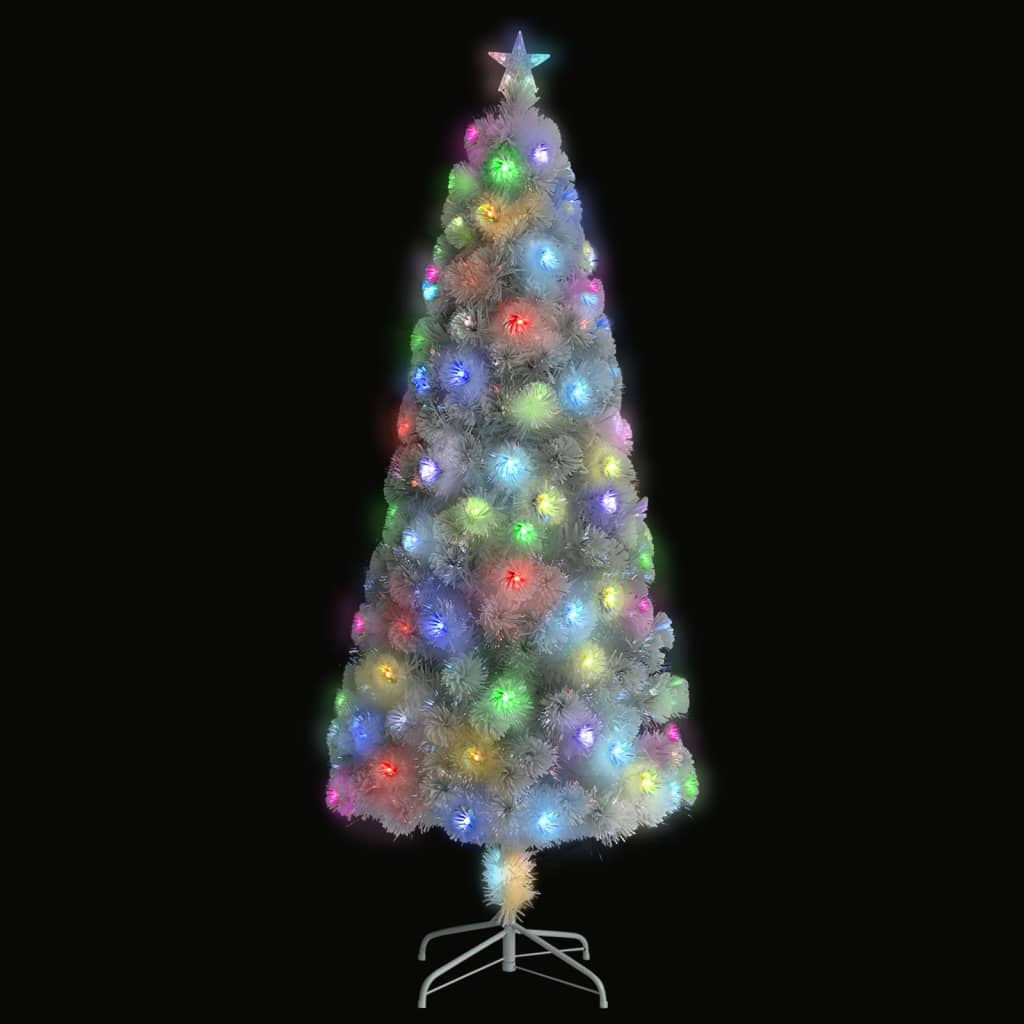 Artificial Pre-lit Christmas Tree White 240 cm Fibre Optic