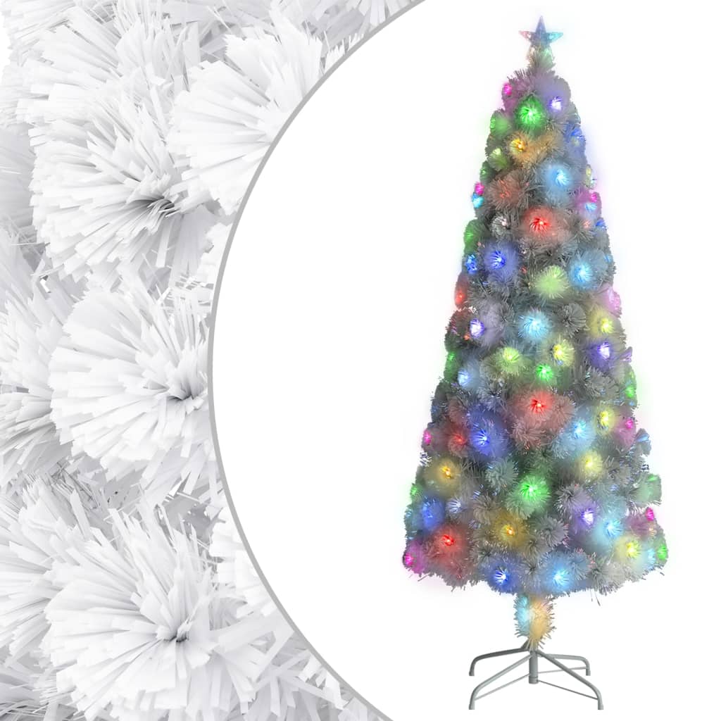 Artificial Pre-lit Christmas Tree White 240 cm Fibre Optic