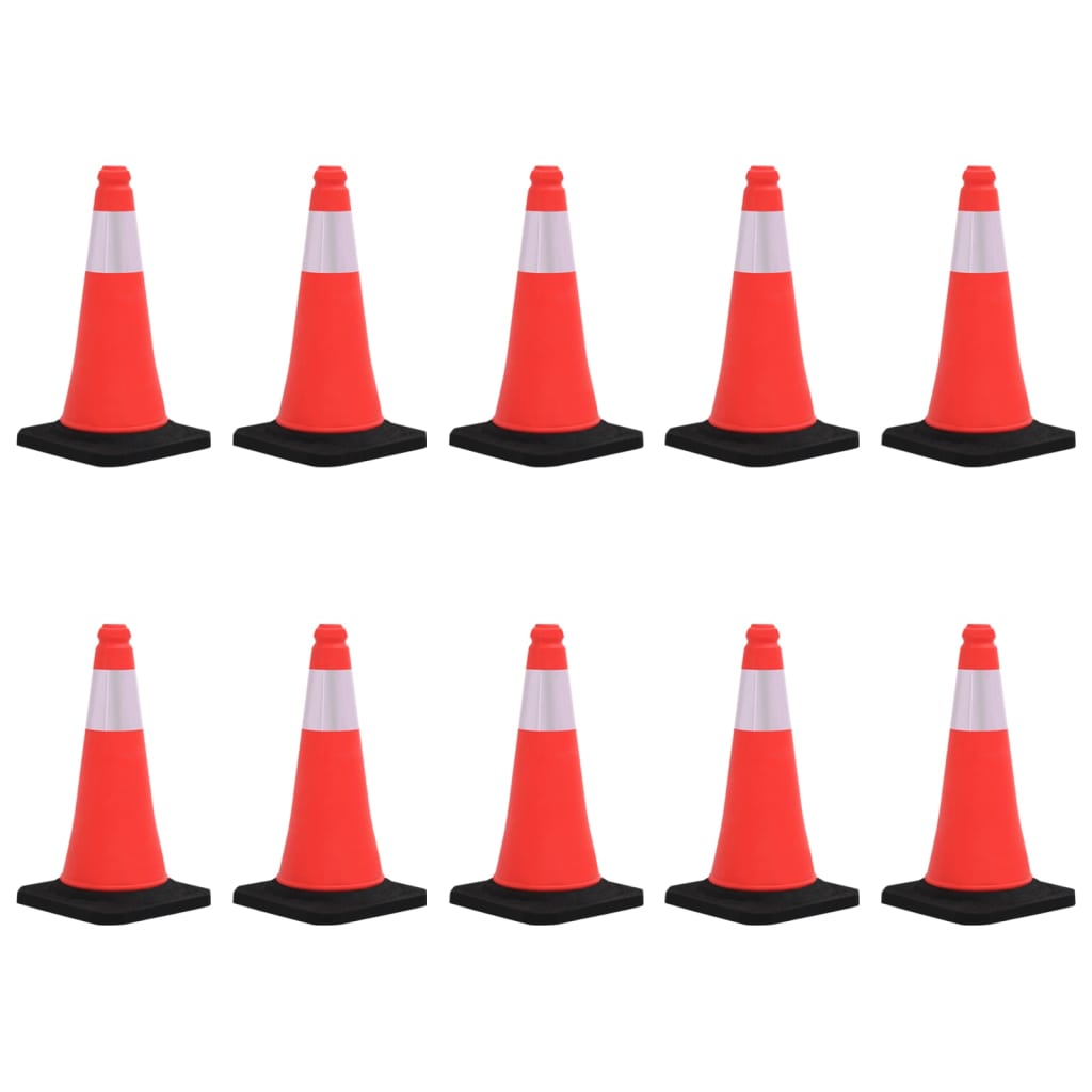 Reflective Traffic Cones with Heavy Bases 10 pcs 50 cm