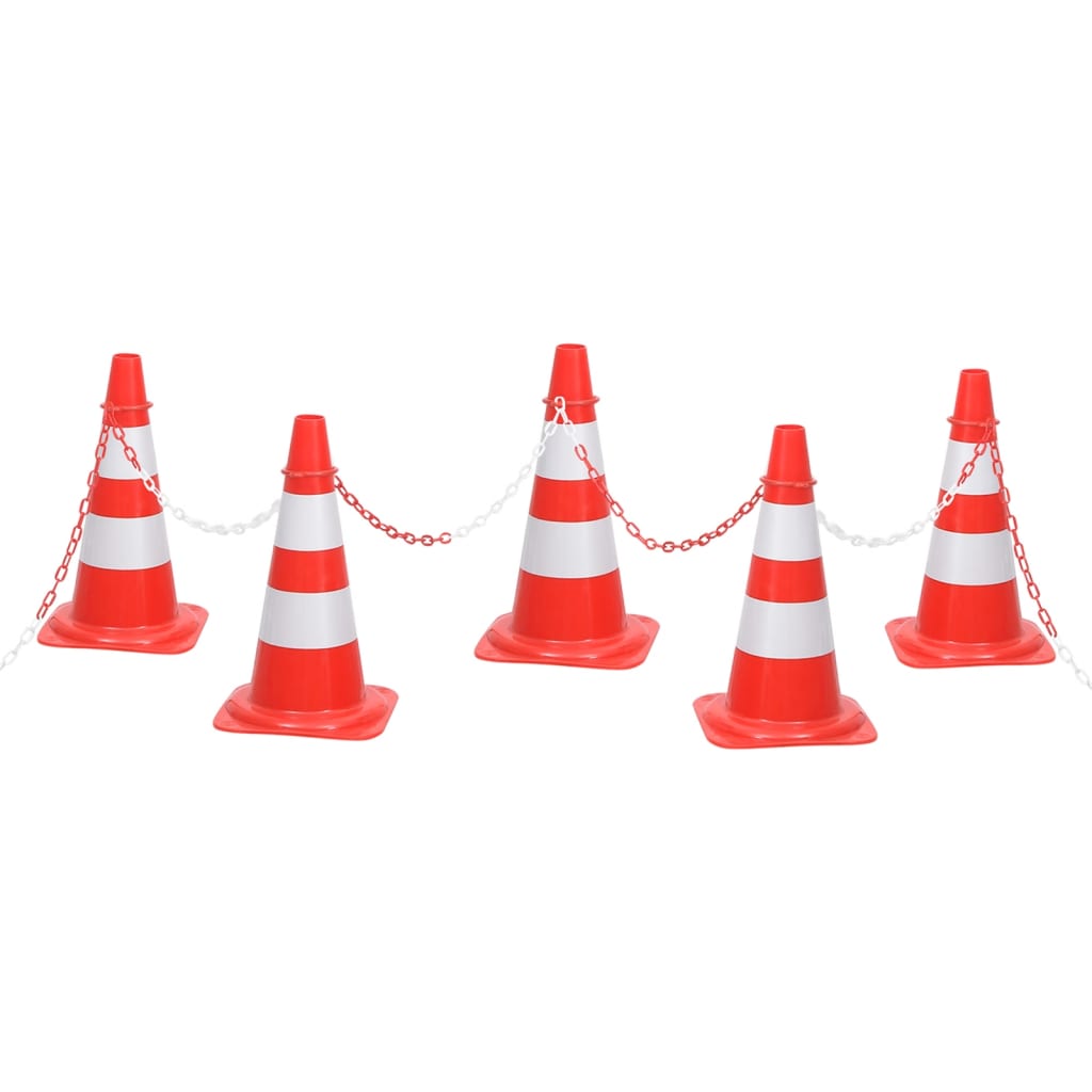 Chain Cone Set with 10 m Chain Red and white