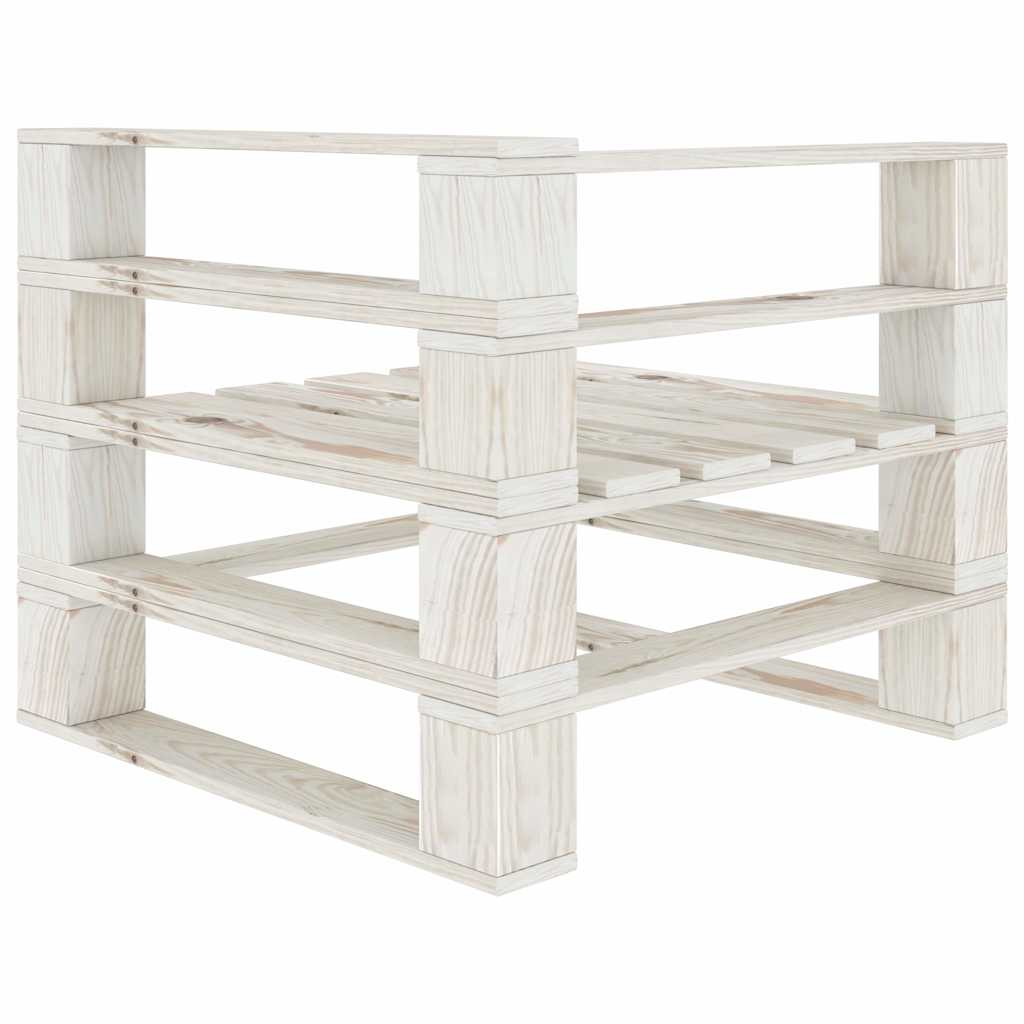 8 Piece Garden Pallet Lounge Set Wood White
