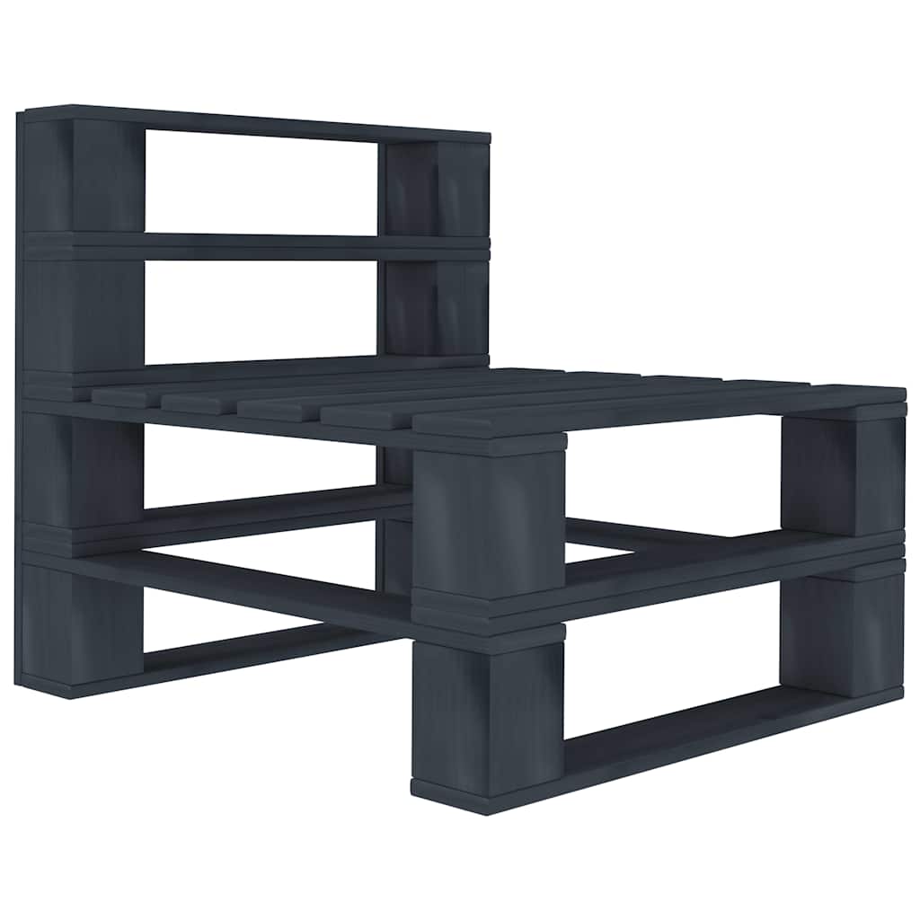 7 Piece Garden Pallet Lounge Set Wood Grey