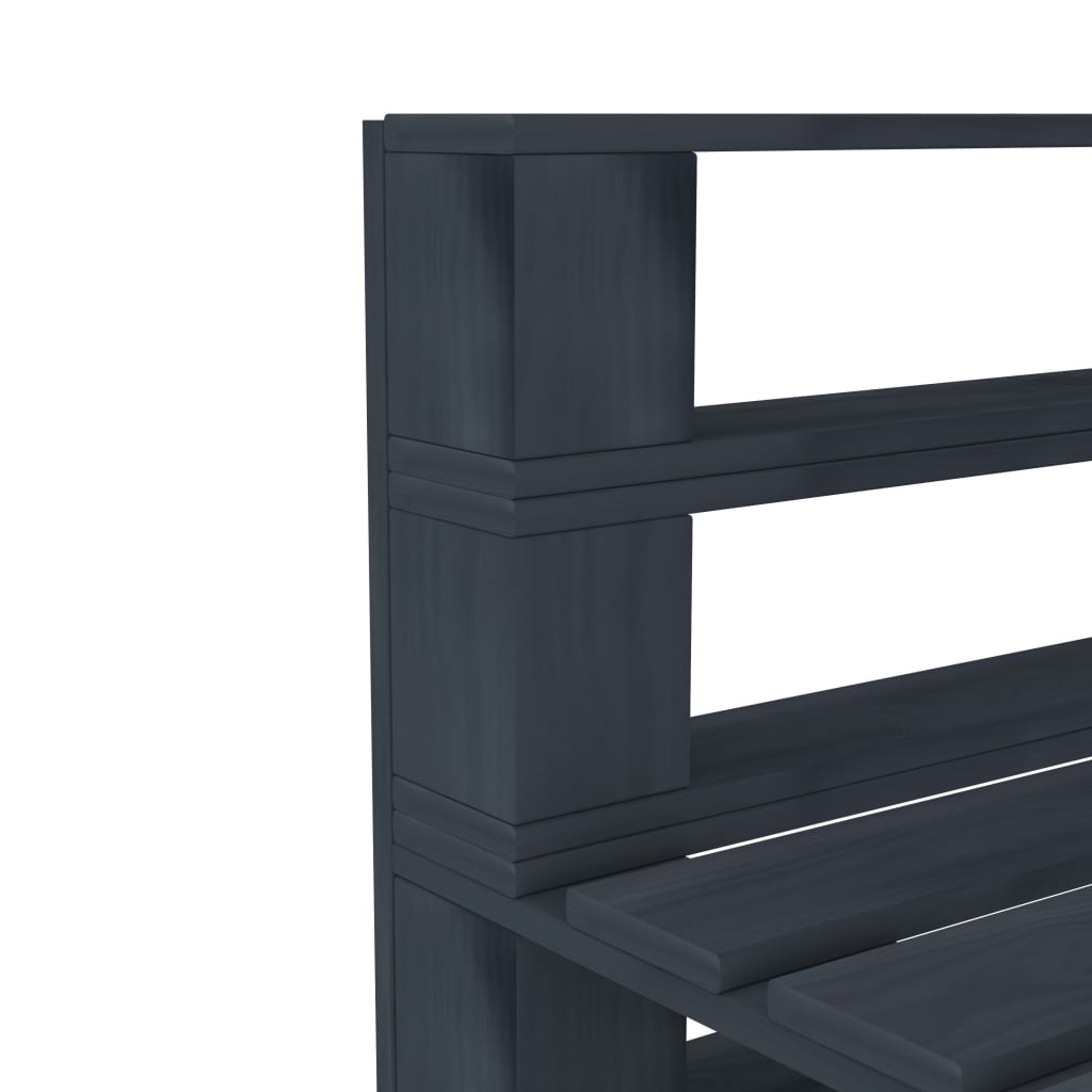 Garden Pallet Sofa Grey 3-Seater Wood