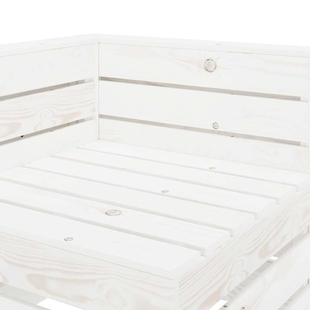 6 Piece Garden Pallet Lounge Set Wood White