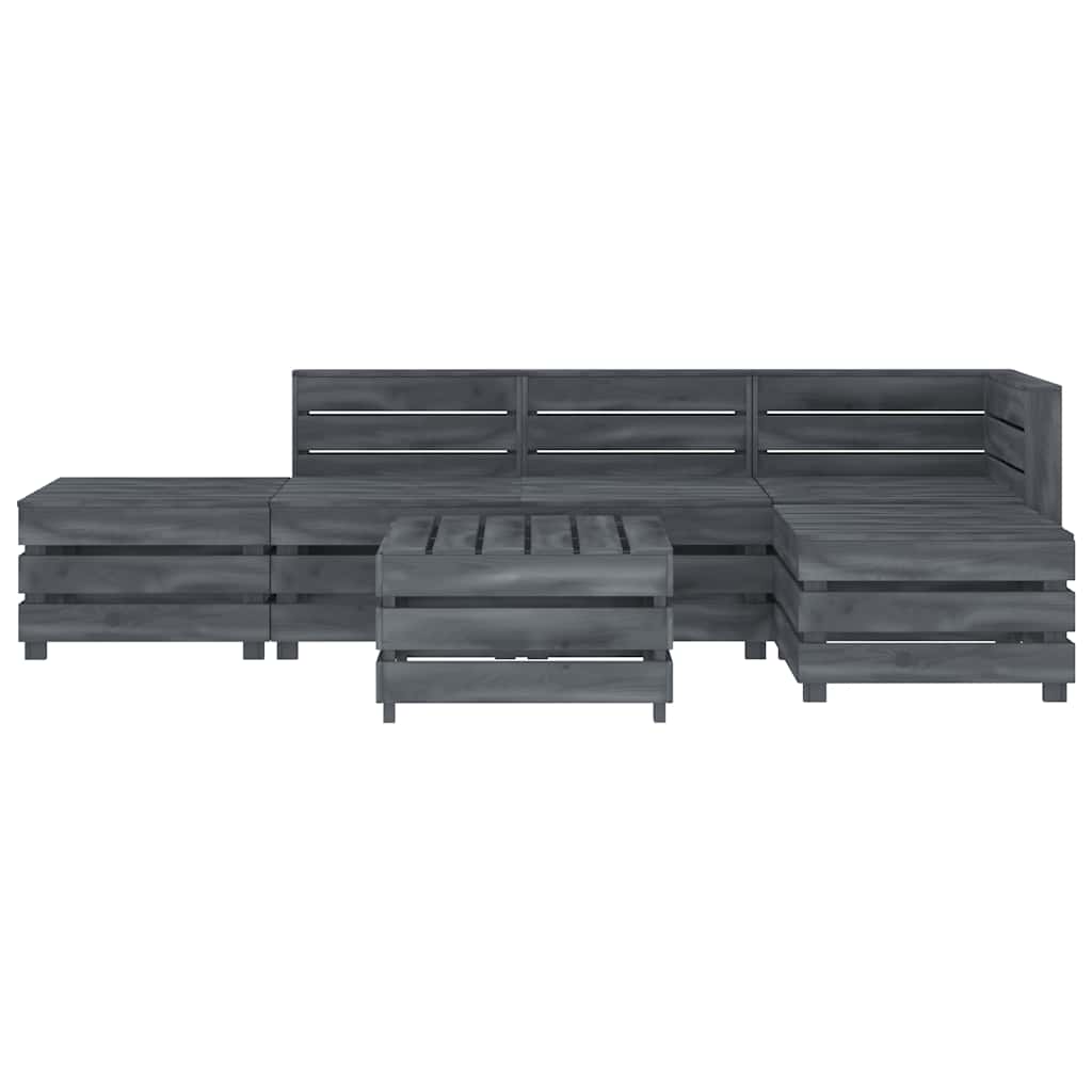 6 Piece Garden Pallet Lounge Set Wood Grey