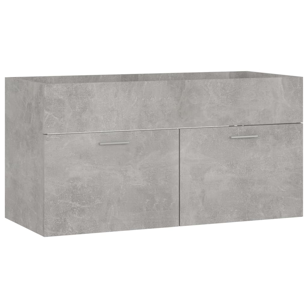 Bathroom Furniture Set Concrete Grey Engineered Wood