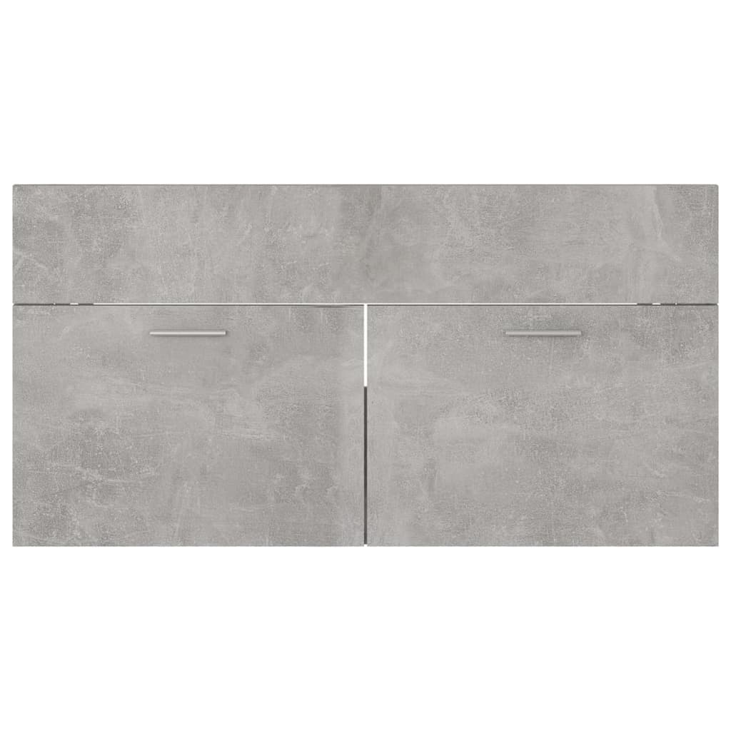Bathroom Furniture Set Concrete Grey Engineered Wood