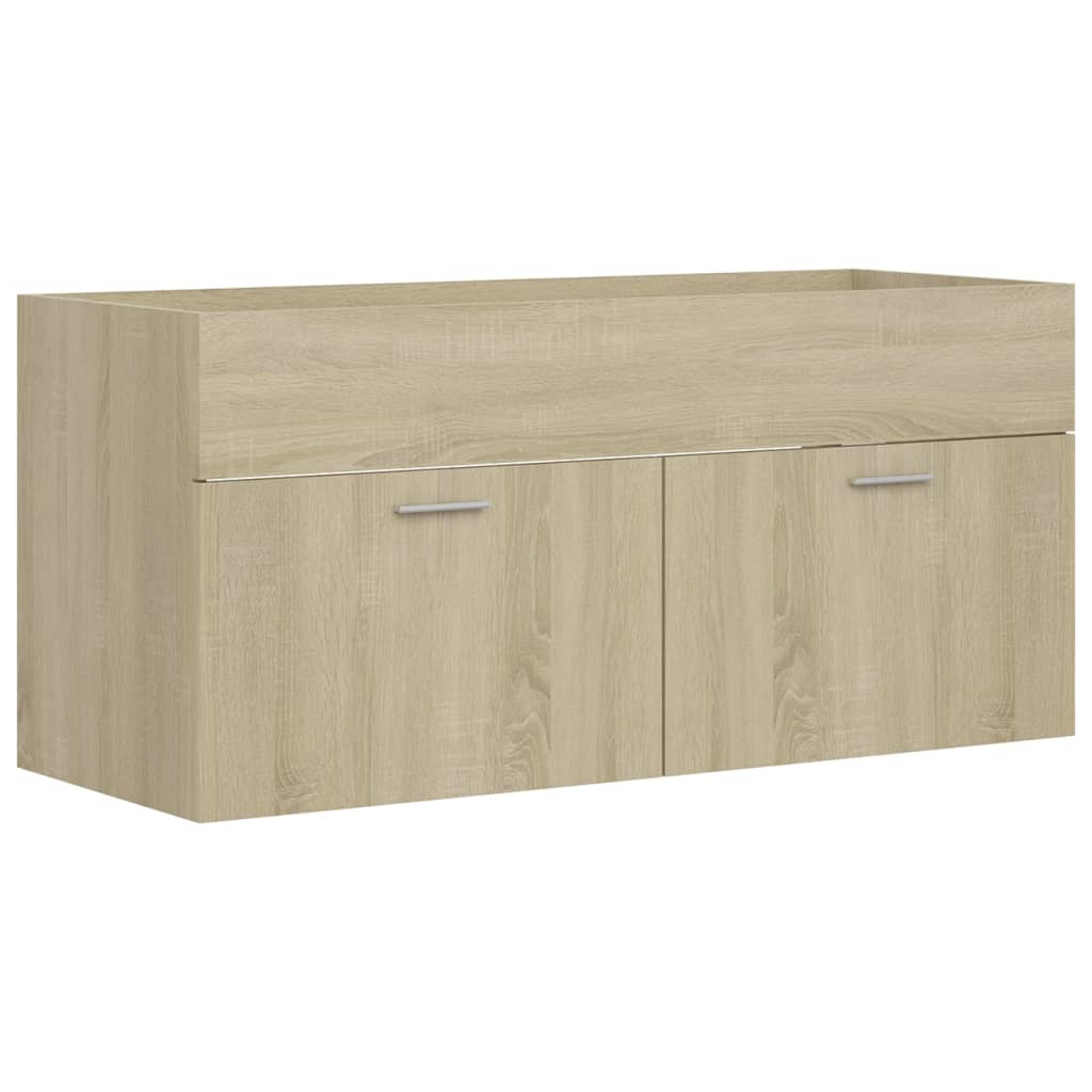 Bathroom Furniture Set Sonoma Oak Engineered Wood